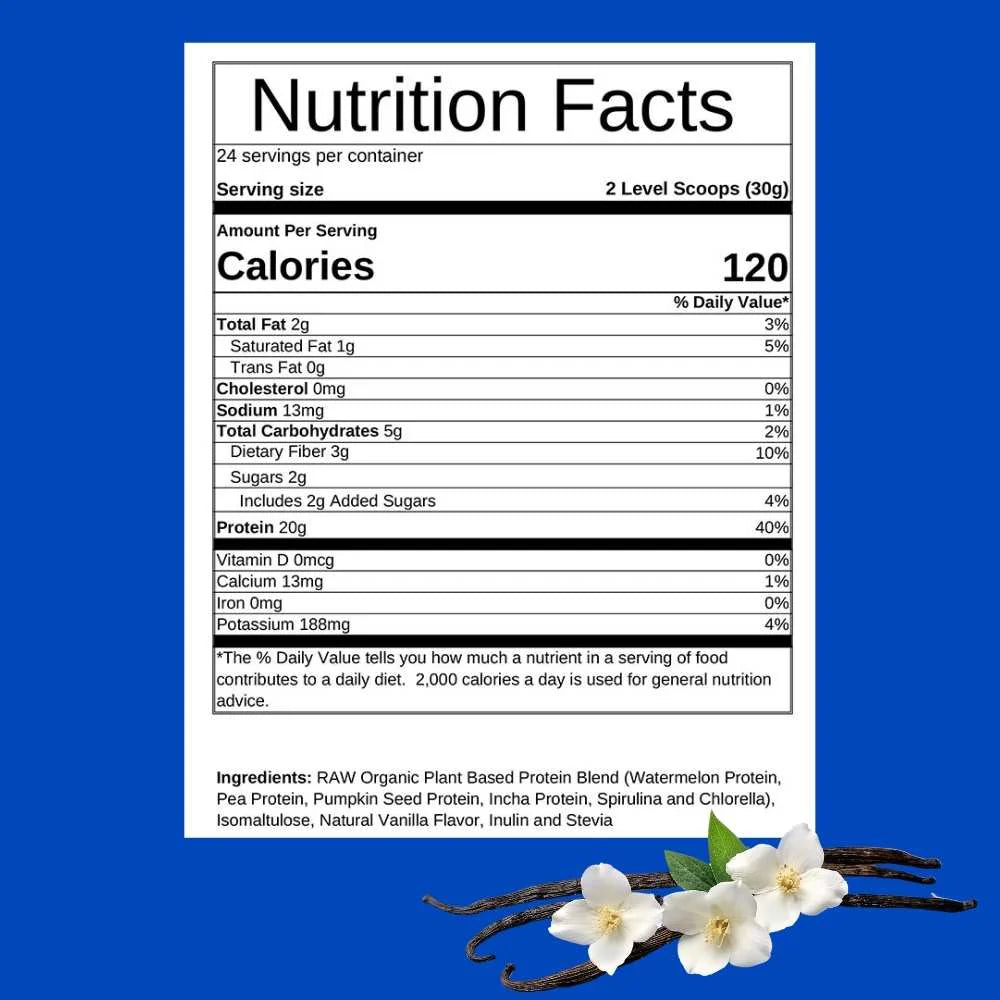 Información Proteina Vegana Vainilla