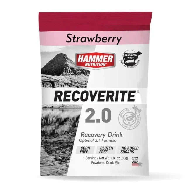 Sobre individual de Hammer Recoverite, bebida de recuperación sabor Fresa