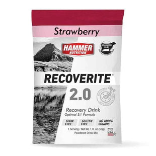 Sobre individual de Hammer Recoverite, bebida de recuperación sabor Fresa