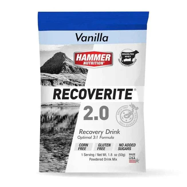 Sobre individual de Hammer Recoverite, bebida de recuperación sabor Vainilla