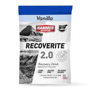 Sobre individual de Hammer Recoverite, bebida de recuperación sabor Vainilla