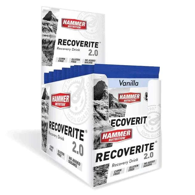 Caja con 12 servicios de Hammer Recoverite sabor Vainilla